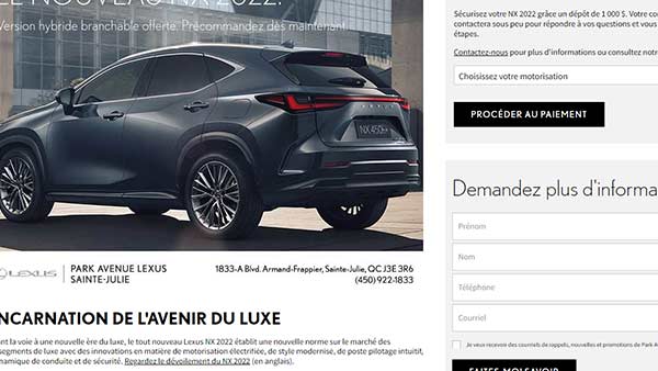 Précommande du Lexus NX 2022